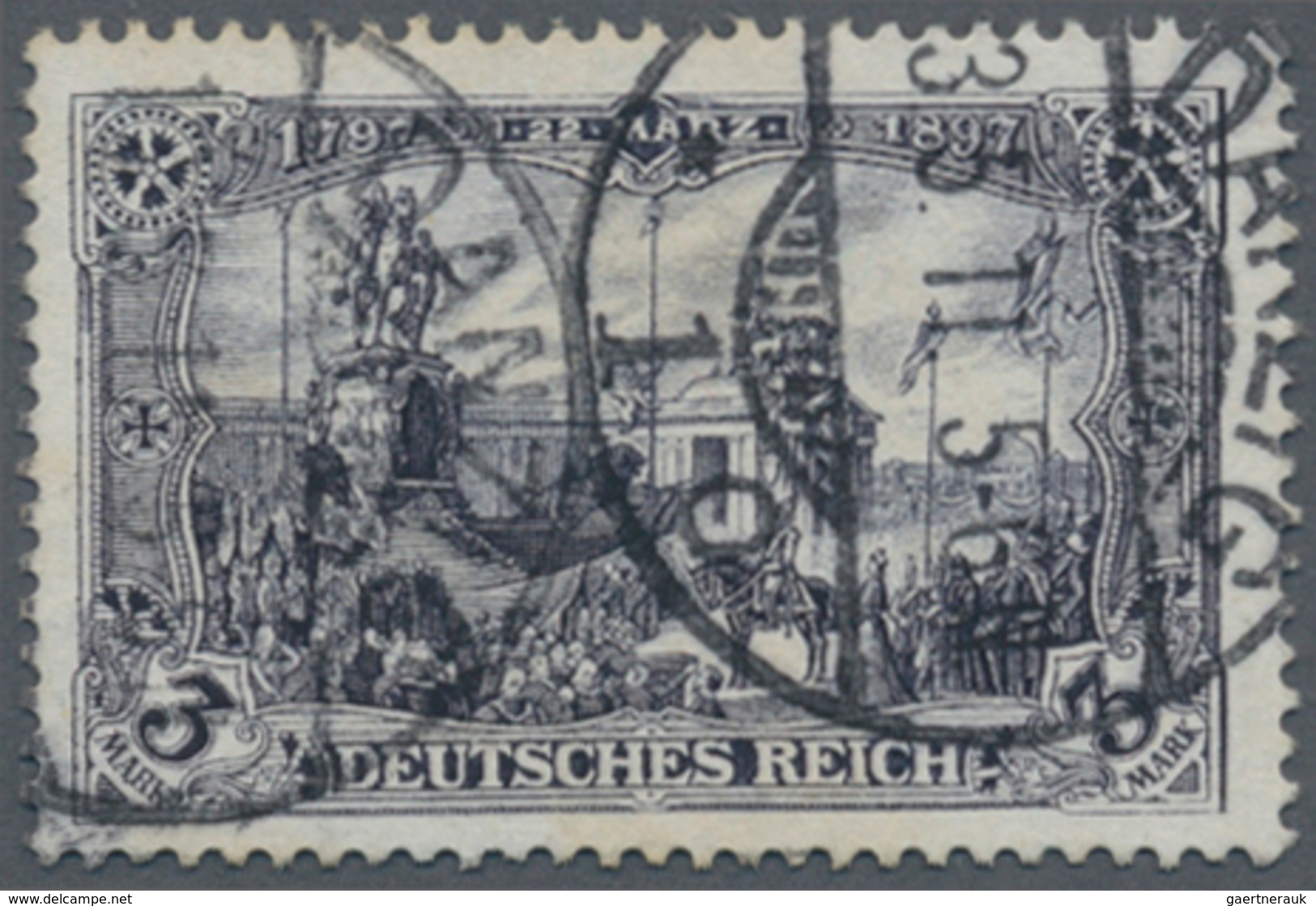 Deutsches Reich - Germania: 1902, 3 Mark Germania "DEUTSCHES REICH" Schwarzpurpurviolett Mit 26:17 Z - Nuovi