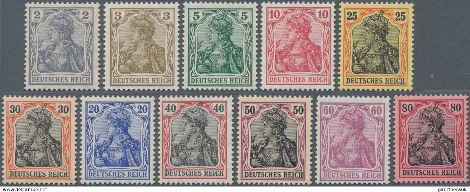 Deutsches Reich - Germania: 1905, 2 Pf Bis 80 Pf Freimarken Germania, Friedensdruck, Schneeweißer Un - Nuovi