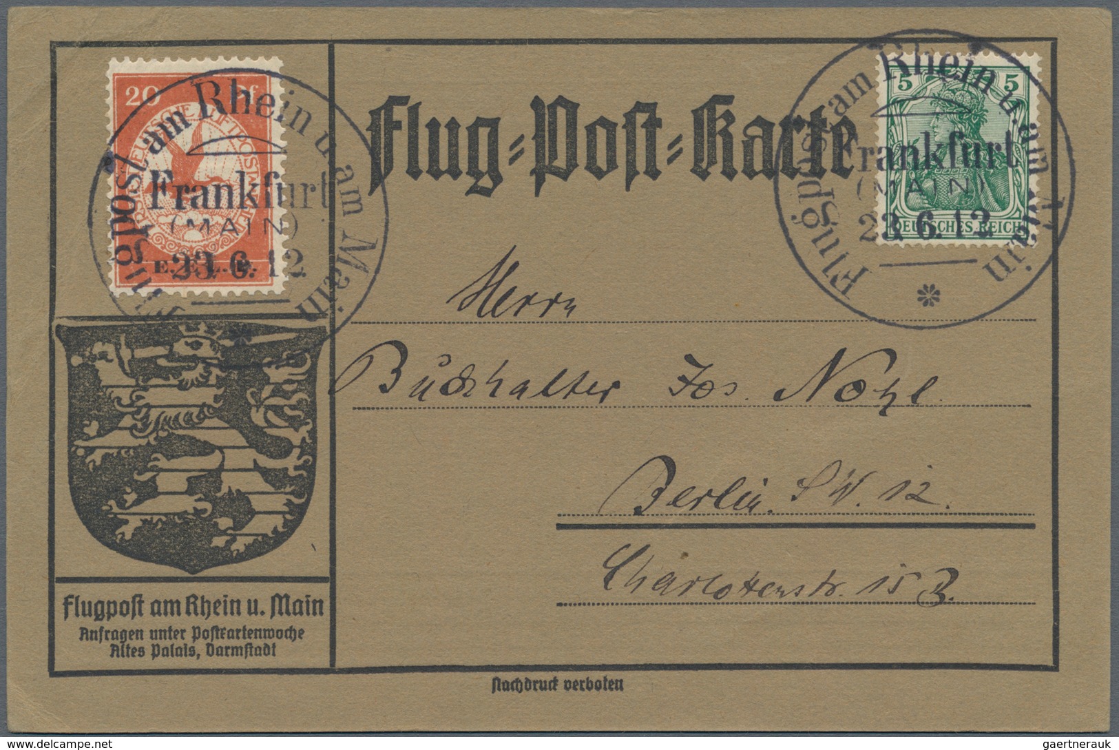 Deutsches Reich - Germania: 1912 Flugpost "E.EL.P.": Sowohl 10 Pf. Als Auch 20 Pf. Mit Aufdruck "E.E - Ongebruikt