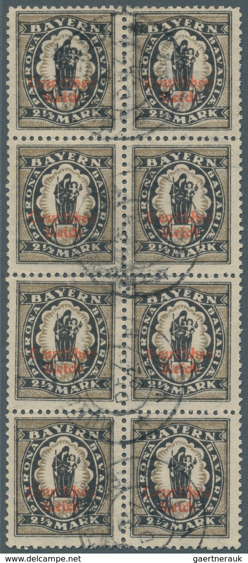 Deutsches Reich - Inflation: 1920, 2½ Mark Abschiedsserie, Steindruck, Gestempelter 8er-Block, Tadel - Nuovi