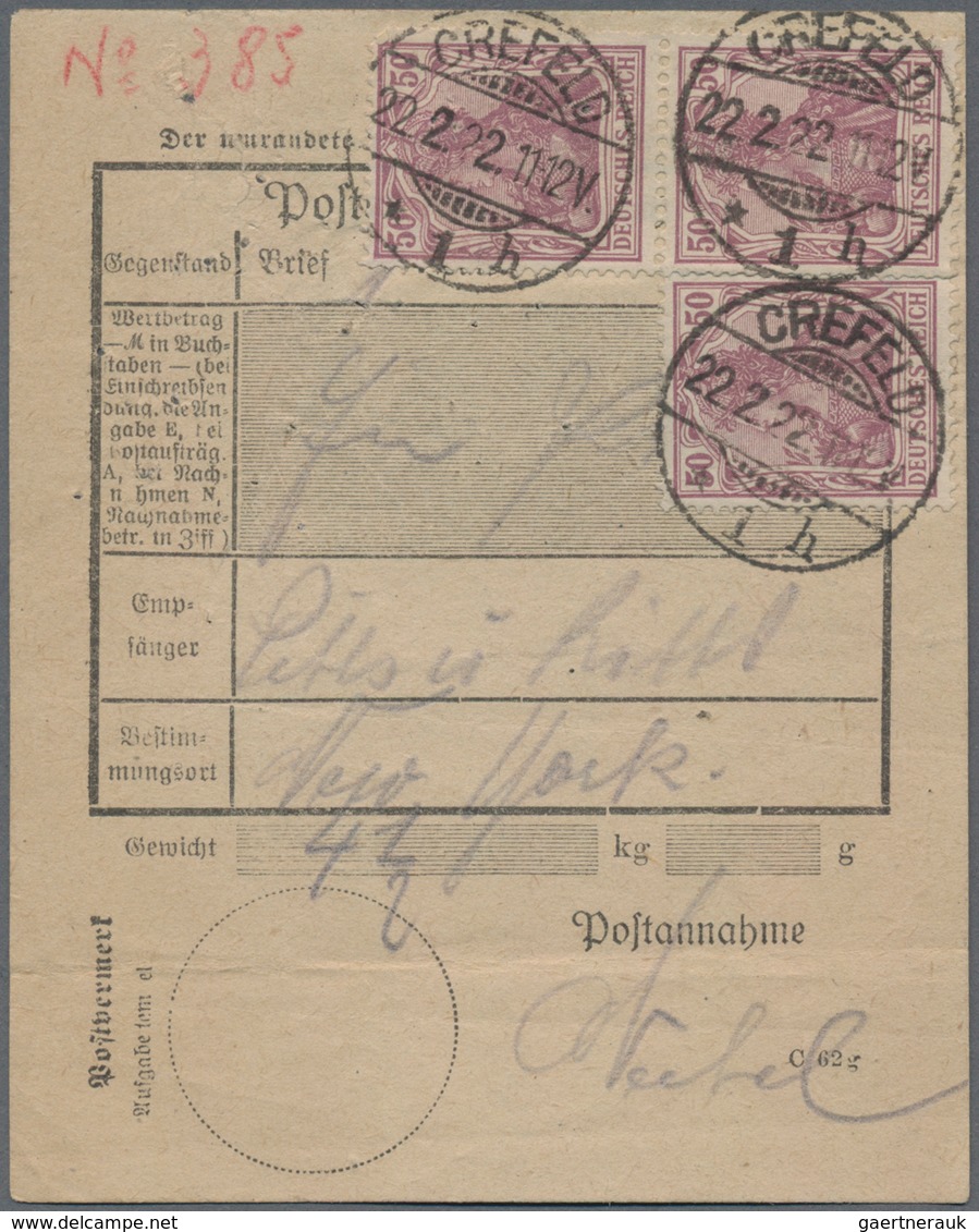 Deutsches Reich - Inflation: 1920, Germania 50 Pfg. (3 Stck.)als Seltene (auf Verlangen) Gebührenpfl - Nuovi