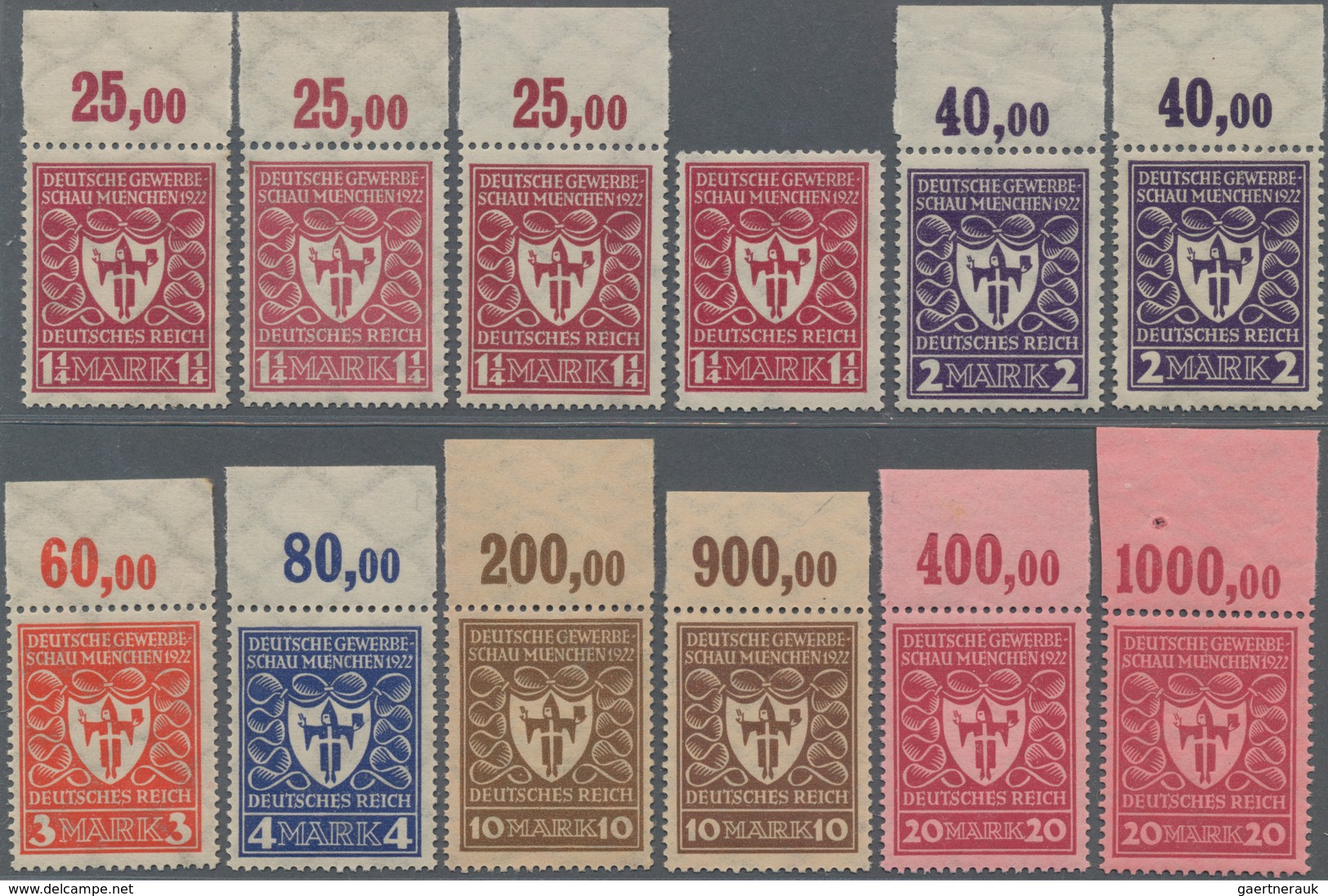 Deutsches Reich - Inflation: 1922, Deutsche Gewerbeschau München“, Postfrische Garnitur Mit Allen Un - Ongebruikt