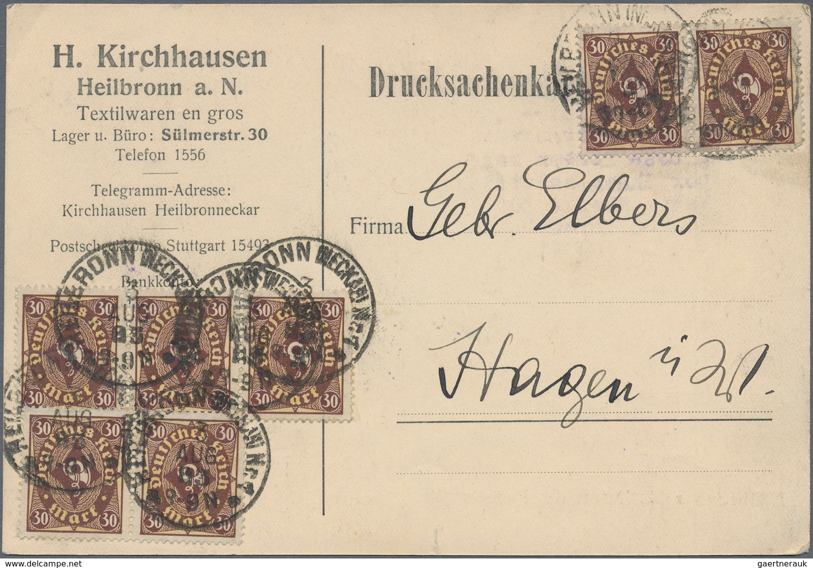 Deutsches Reich - Inflation: 1923, SELTENE MEF Der 30Pfg X7 (Mi.308W) In Der Guten Type II - „MAGERE - Nuovi