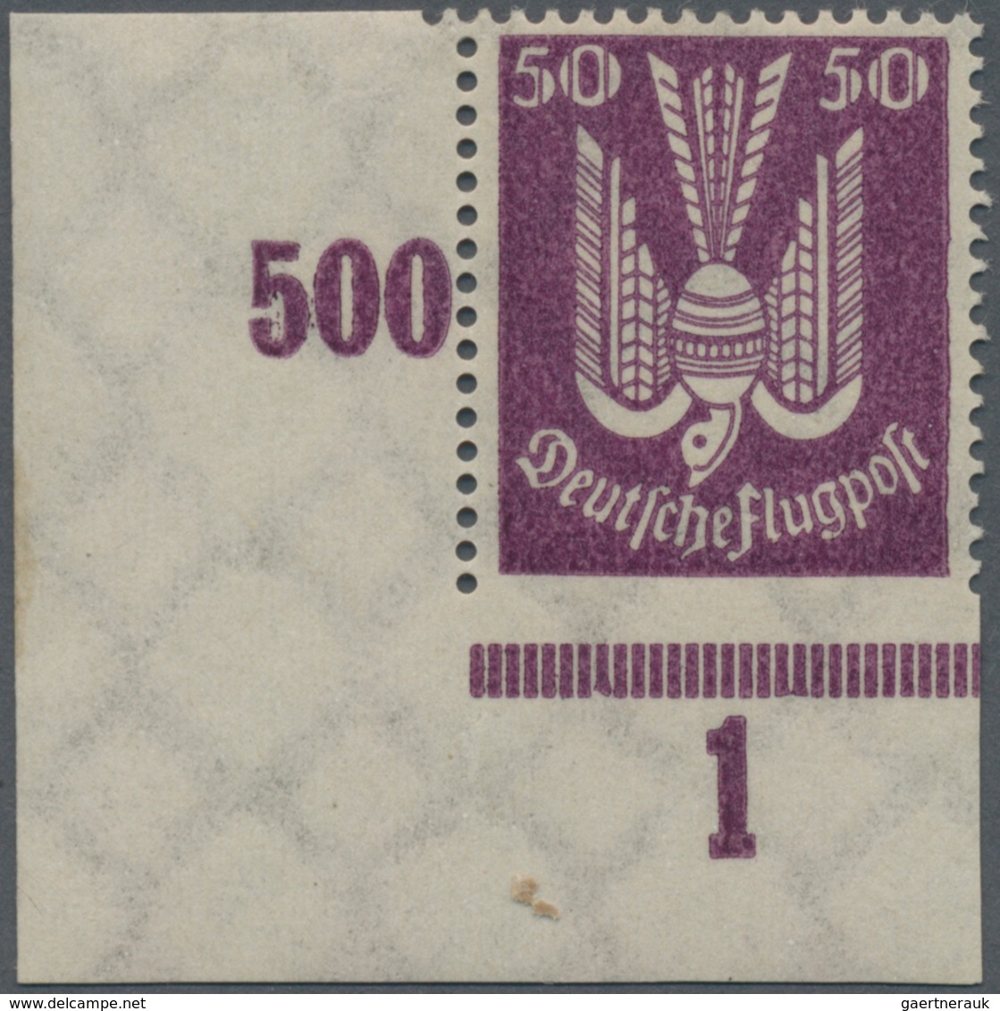 Deutsches Reich - Inflation: 1922, Flugpostmarken: Holztaube, 50 Pf Linke Untere Bogenecke Mit EXTRE - Ongebruikt
