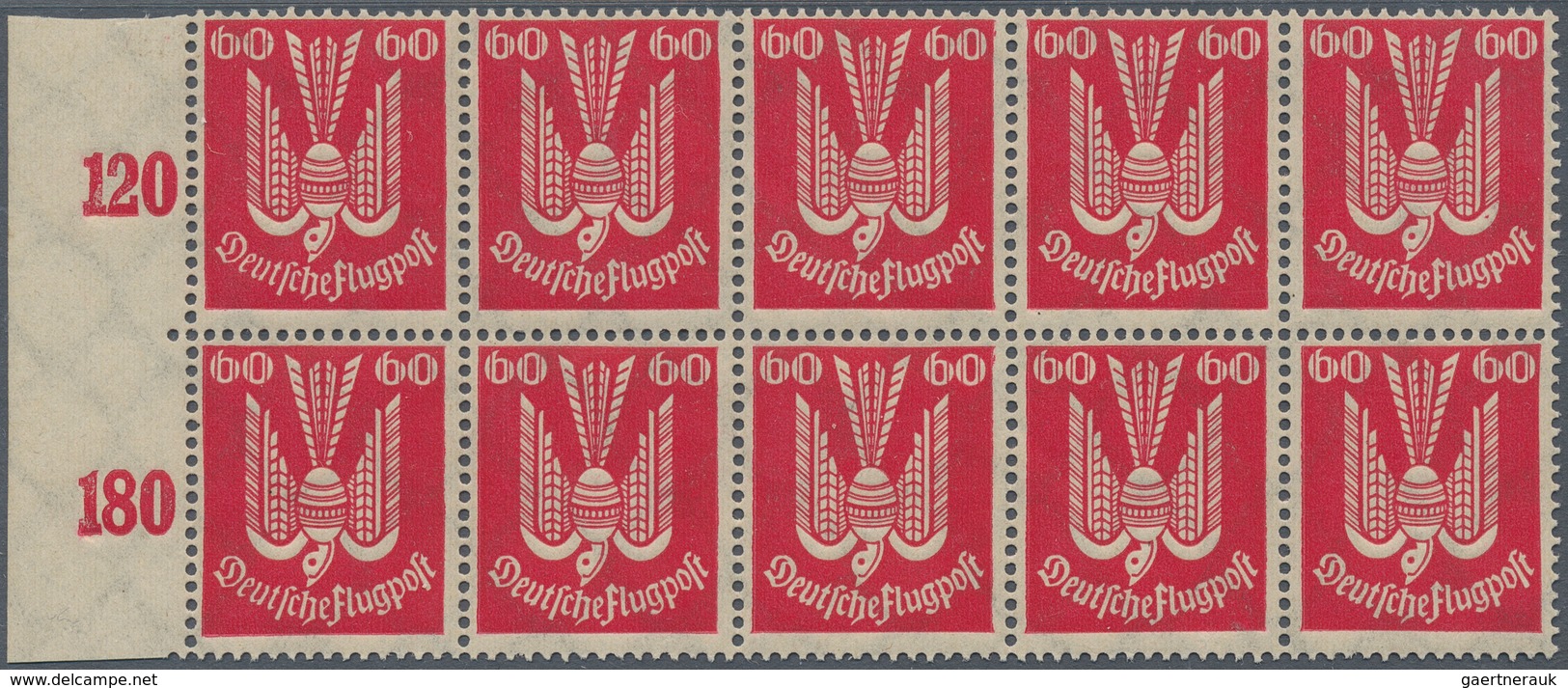 Deutsches Reich - Inflation: 1922, 60 Pfg. Flugpostmarke Holztaube (I) Schwärzlichrot, Unter UV (leu - Nuovi