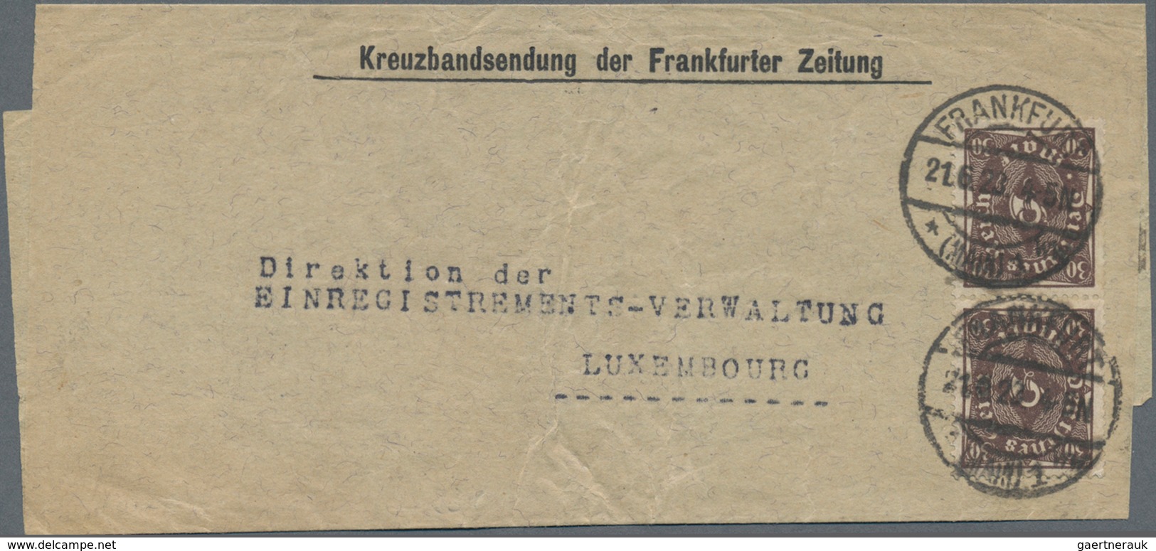 Deutsches Reich - Inflation: 1923. Kreuzbandsendung Der Frankfurter Zeitung Mit MeF 2x 30 M Posthorn - Ongebruikt