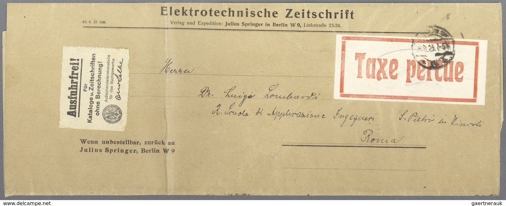 Deutsches Reich - Inflation: 1923 Großer Gebührenzettel "Taxe Percue" Im Rahmen (ca. 85x38 Mm) In Ro - Nuovi