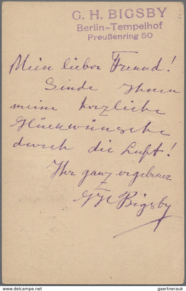 Deutsches Reich - Weimar: 1924, Holztaube 10 Pfg. Als Zus.-Frankatur Auf Entspr. Flugpostkarte, Berl - Altri & Non Classificati