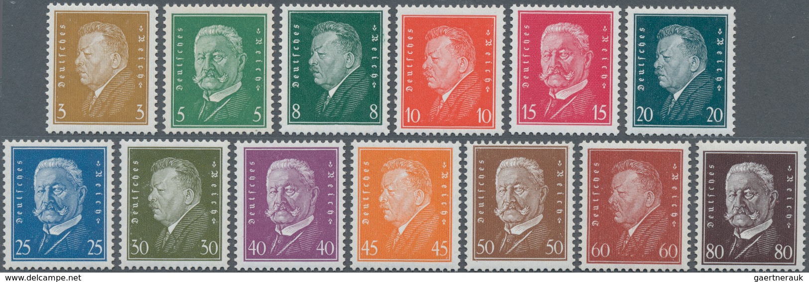 Deutsches Reich - Weimar: 1928, Reichspräsidenten 3- 80 Pfg., Kompletter Luxus-Satz In Postfrischer - Andere & Zonder Classificatie