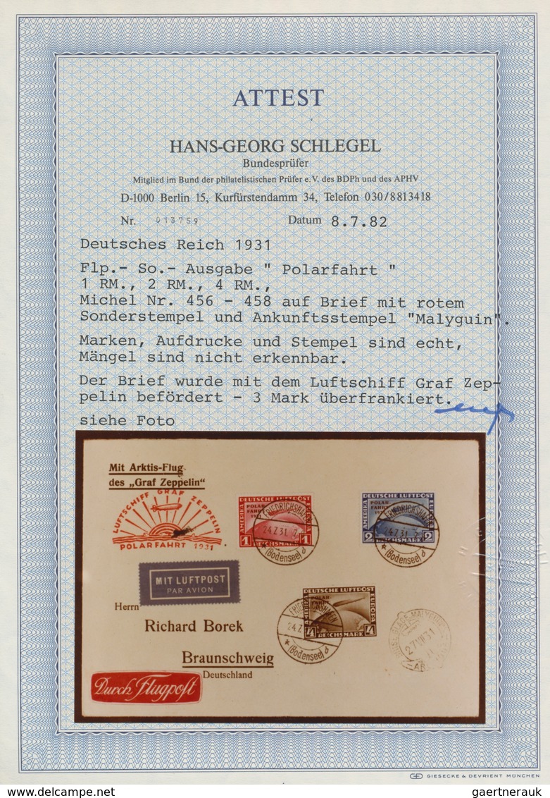 Deutsches Reich - Weimar: 1931 Zeppelin-Polarfahrt: Kompletter Satz Auf Polarfahrt-Umschlag Von Frie - Altri & Non Classificati
