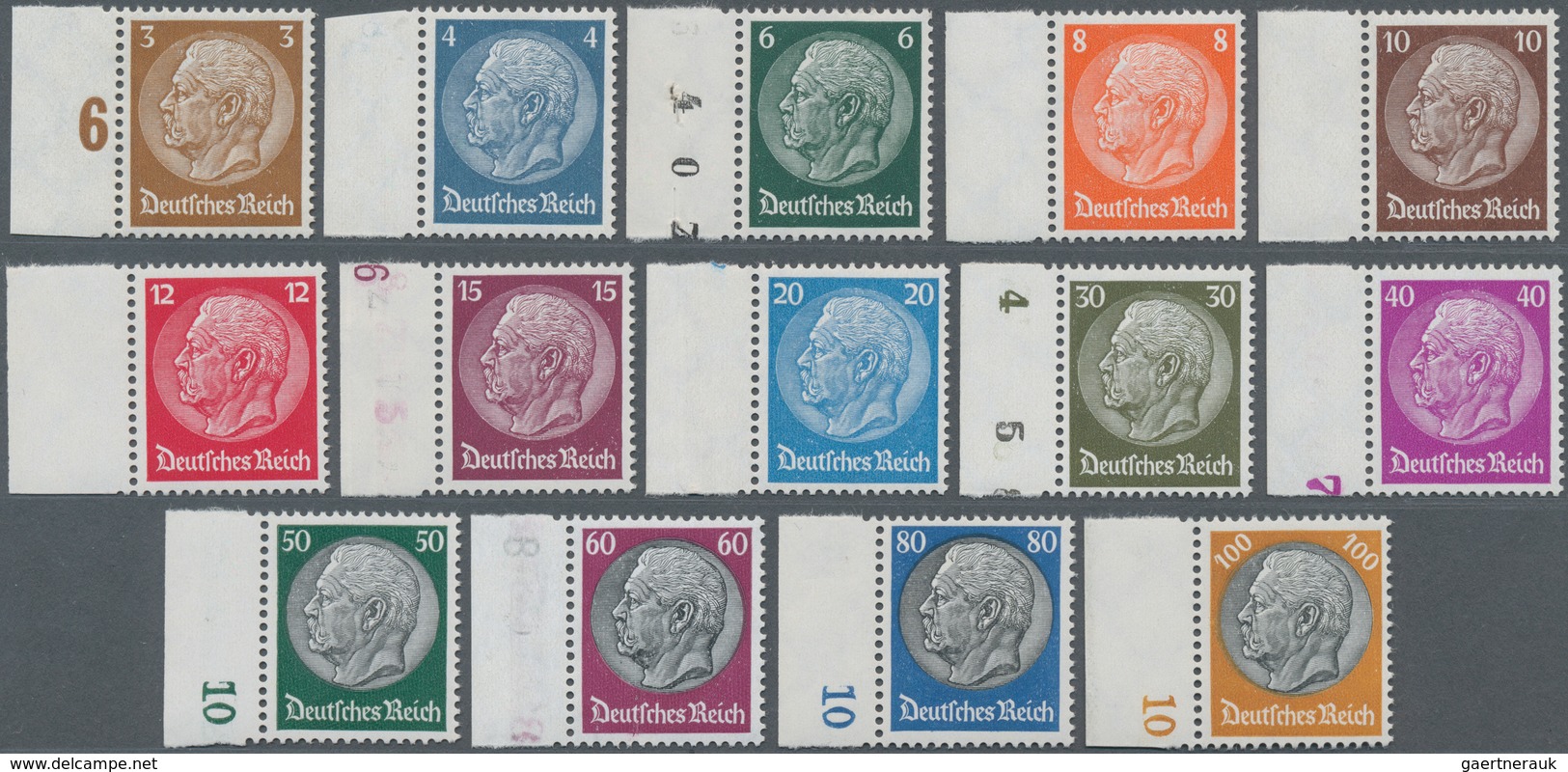 Deutsches Reich - 3. Reich: 1933, Freimarken: Hindenburg-Medaillon, 14 Postfrische Werte Je Vom Link - Nuovi