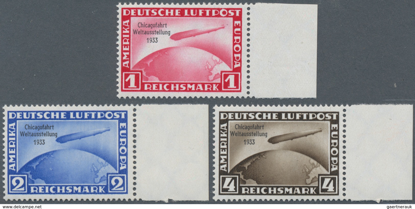 Deutsches Reich - 3. Reich: 1933, Chicagofahrt 1 M Bis 4 M, Ungefalteter Unsignierter Luxus-Satz Vom - Nuovi