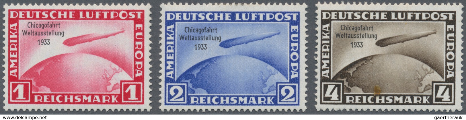 Deutsches Reich - 3. Reich: 1933, 1 M.- 4 M. Chigagofahrt Kpl., Ungebraucht Mit Sauberen Erstfalzen, - Ongebruikt