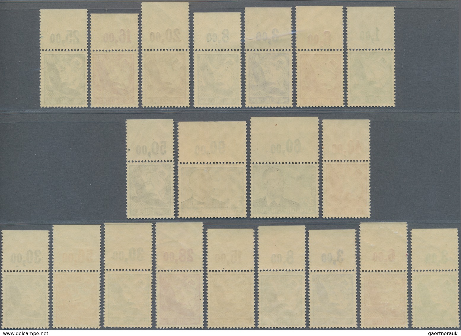 Deutsches Reich - 3. Reich: 1934, 5 Pfg. - 3 RM Flugpostmarken, Kompletter Postfrischer Oberrandsatz - Nuovi