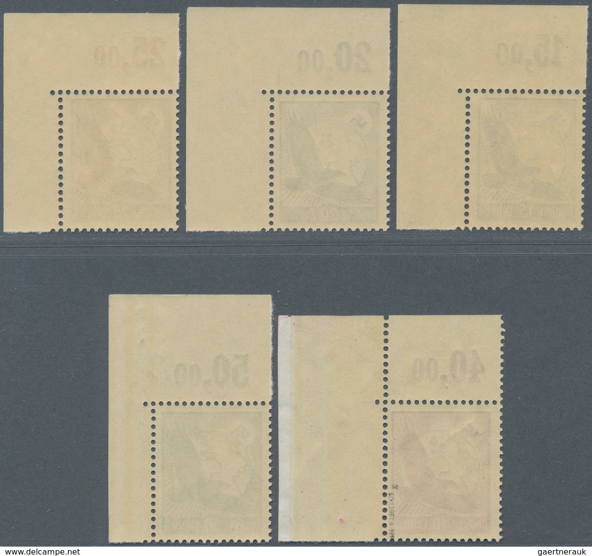 Deutsches Reich - 3. Reich: 1934, 1 Pf. Bis 50 Pf. Flugpost, Ungefaltete Unbeschriftete Luxus-Bogene - Nuovi