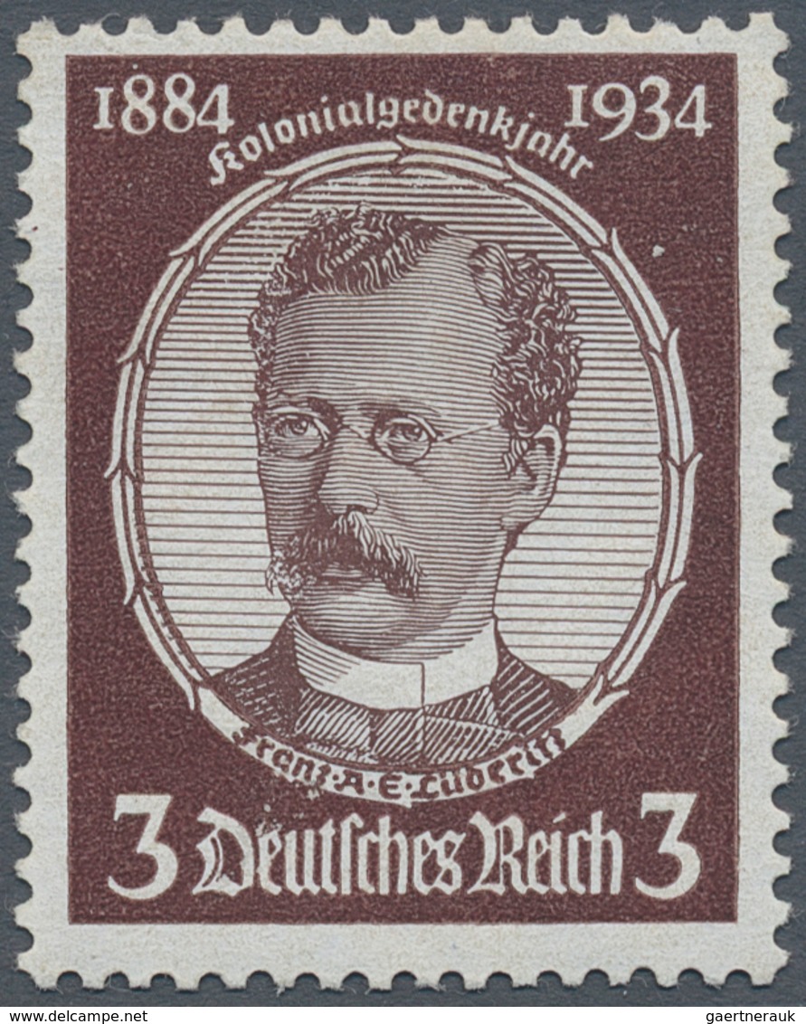 Deutsches Reich - 3. Reich: 1934, Kolonialgedenkfeier: Kolonialforscher, 3 Pfg Dunkelrötlichbraun/du - Ongebruikt