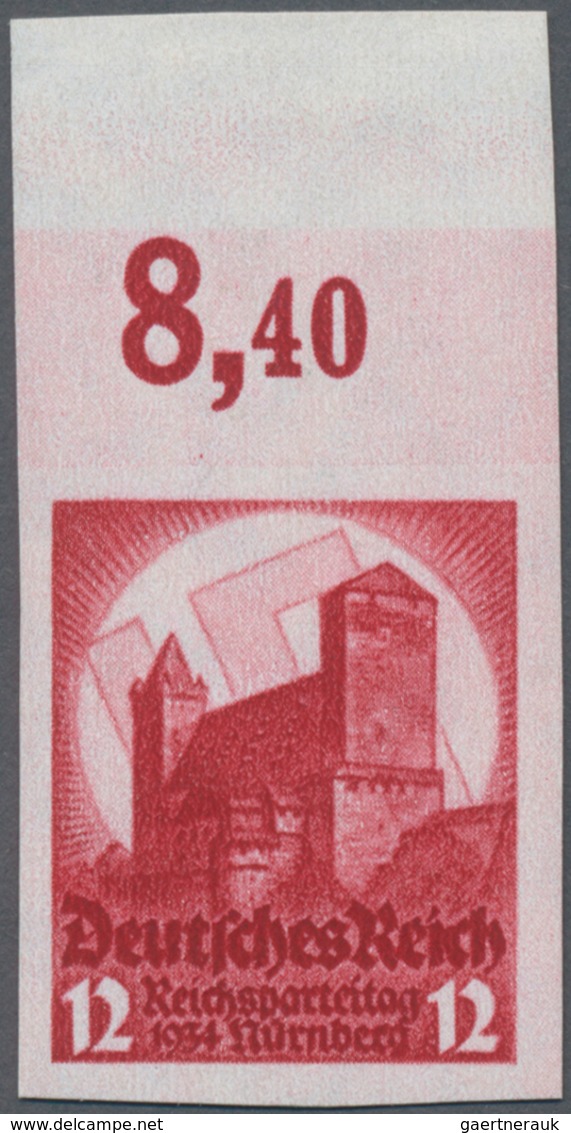 Deutsches Reich - 3. Reich: 1934, Nürnberger Burg, Postfrisches UNGEZÄHNTES Luxusoberrandstück, Im R - Ongebruikt
