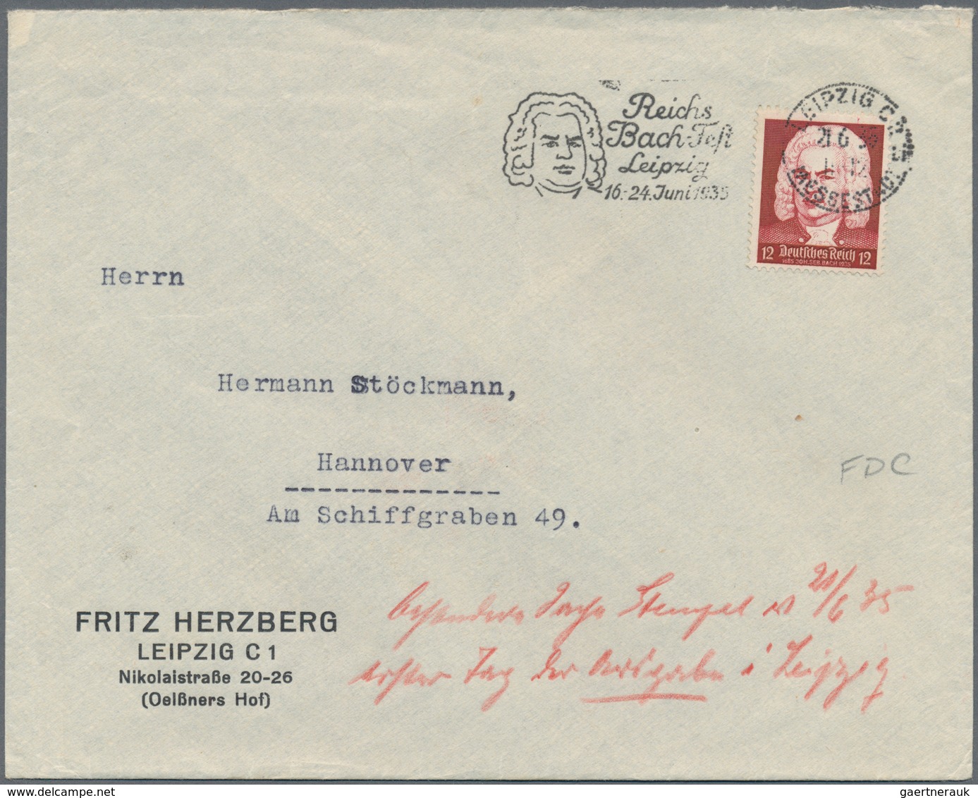 Deutsches Reich - 3. Reich: 1935, Komponisten Geburtstage, Alle 3 Werte Auf Ersttags-Brief Vom 21.6. - Nuovi