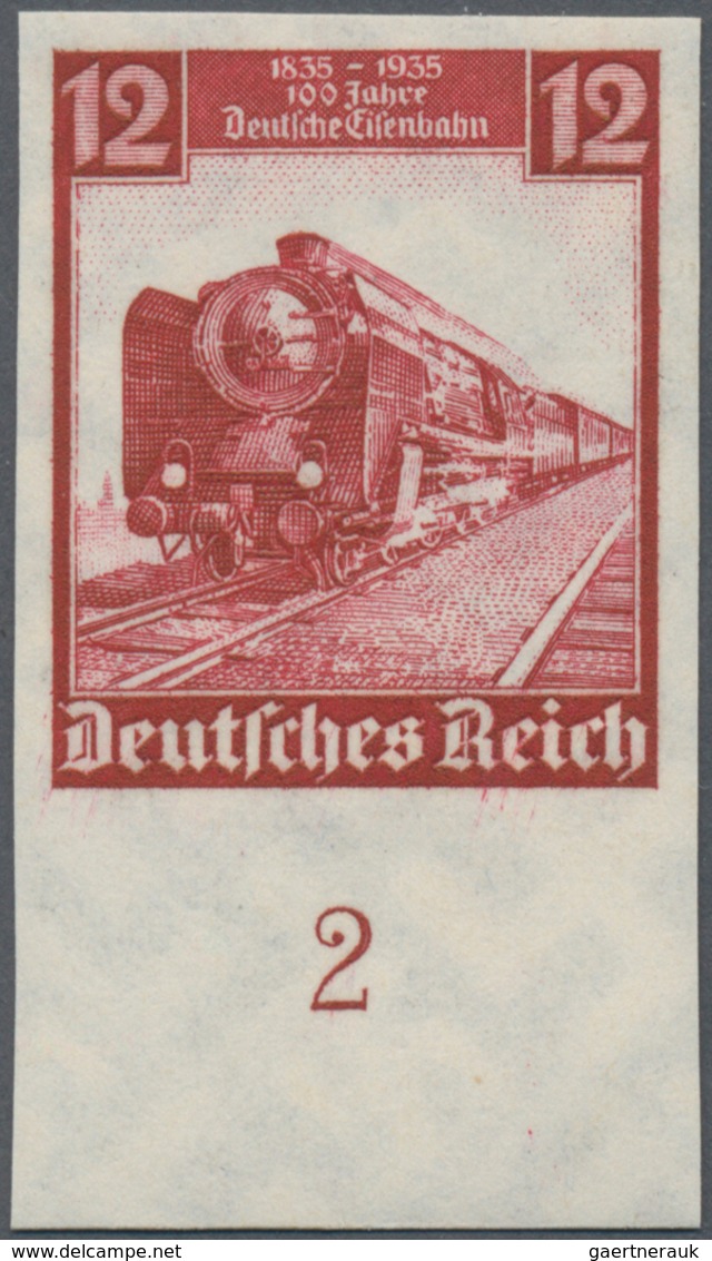 Deutsches Reich - 3. Reich: 1935, 100 Jahre Deutsche Eisenbahn, Ausgesuchtes Luxus-Unterrandstück Mi - Nuovi
