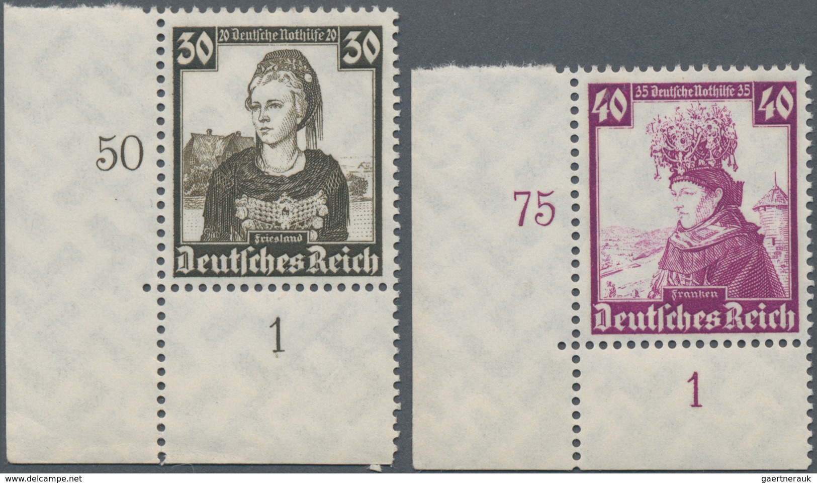 Deutsches Reich - 3. Reich: 1935, WHW Trachten, Kompletter Satz Aus Der Bogenecke Links Unten (teils - Nuovi