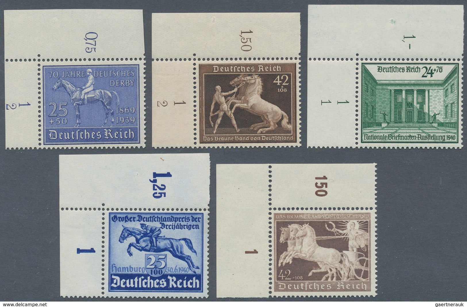 Deutsches Reich - 3. Reich: 1939, Blaues Band (Deutsches Derby) Und Braunes Band Von Deutschland Von - Nuovi