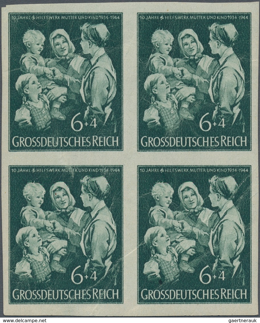Deutsches Reich - 3. Reich: 1944, Hilfswerk "Mutter Und Kind", 6+4 Pfg. Im Ungezähnten 4er-Block, Po - Ungebraucht
