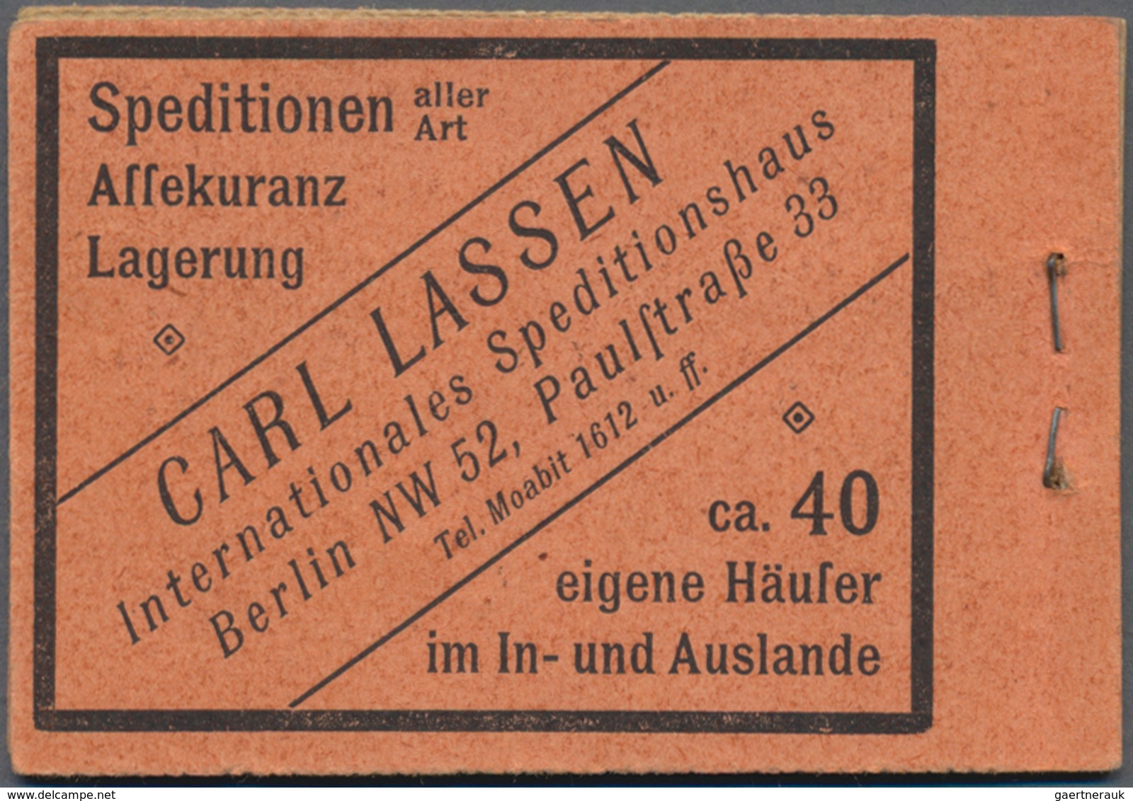 Deutsches Reich - Markenheftchen: 1921, Freimarken Germania / Ziffer, Vollständiges 12 M Heftchen Mi - Libretti