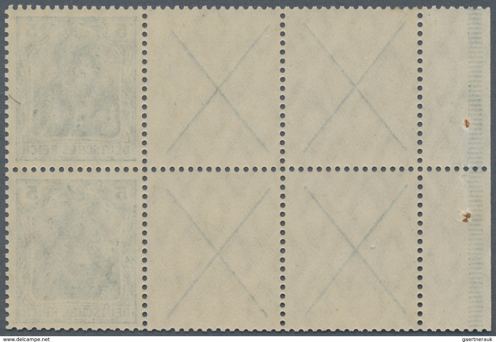 Deutsches Reich - Markenheftchenblätter: 1912, X + 5 Pfg. Germania, Heftchenblatt, Vier Felder Mit A - Postzegelboekjes