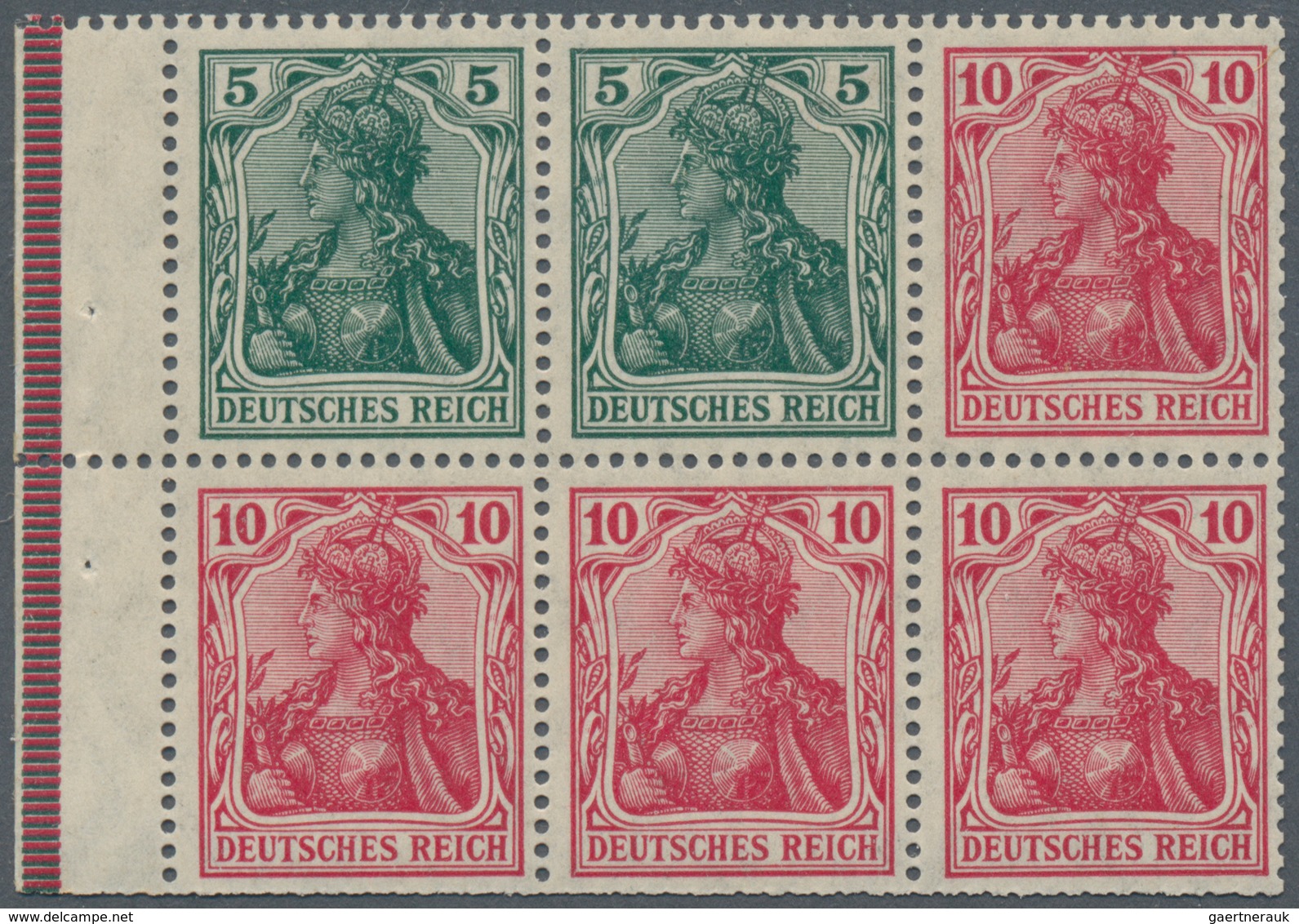 Deutsches Reich - Markenheftchenblätter: 1915, Heftchenblatt 5 Und 10 Pfg. Germania Im Kriegsdruck U - Postzegelboekjes