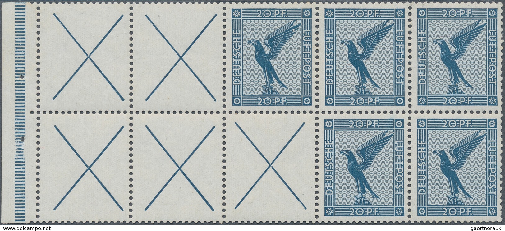 Deutsches Reich - Markenheftchenblätter: 1930, Heftchenblatt Mit 5 X 20 Pfg. Flugpostmarke Und 5 X X - Postzegelboekjes