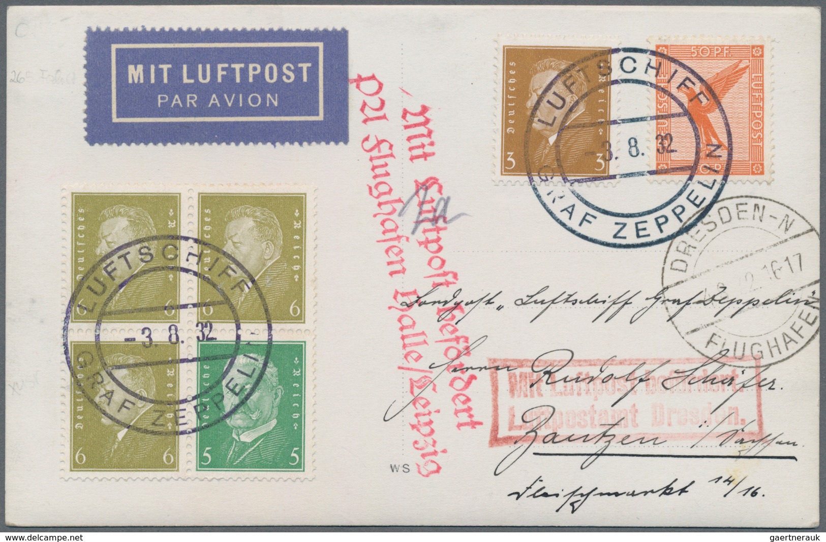 Deutsches Reich - Zusammendrucke: 1932. Kurzfahrt In Die Schweiz. Bordpostkarte (3.8.32) Mit Ebert-H - Zusammendrucke