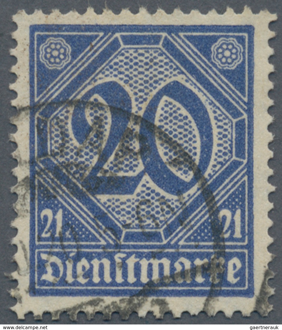 Deutsches Reich - Dienstmarken: 1920, 20 Pfg. Dienstmarke Mit Ziffer "21" Preußischblau Gestempelt " - Oficial