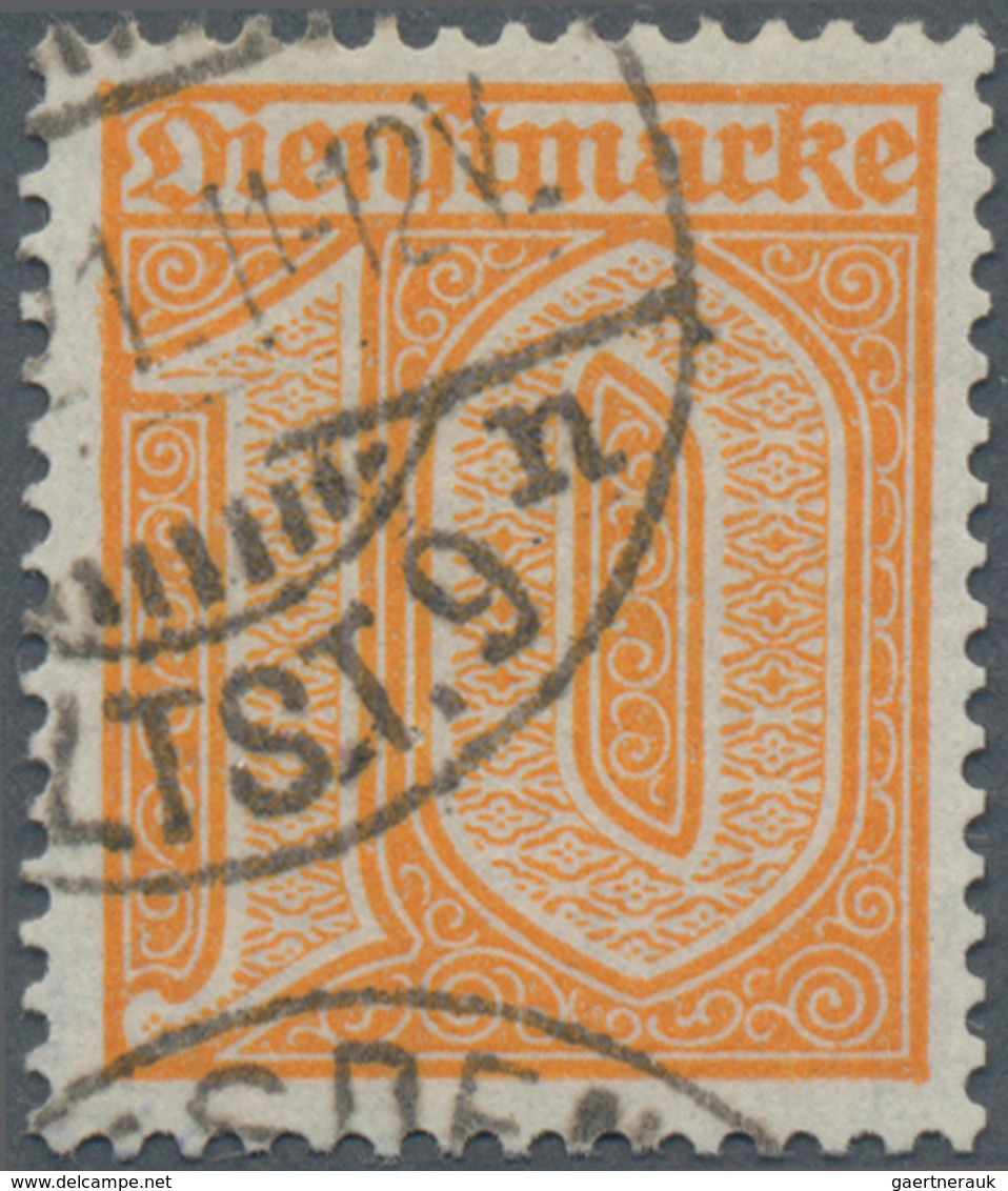 Deutsches Reich - Dienstmarken: 1921, Dienstmarke 10 Pfg. Dunkelorange Mit Teilstempeln Von "DRESDEN - Dienstmarken