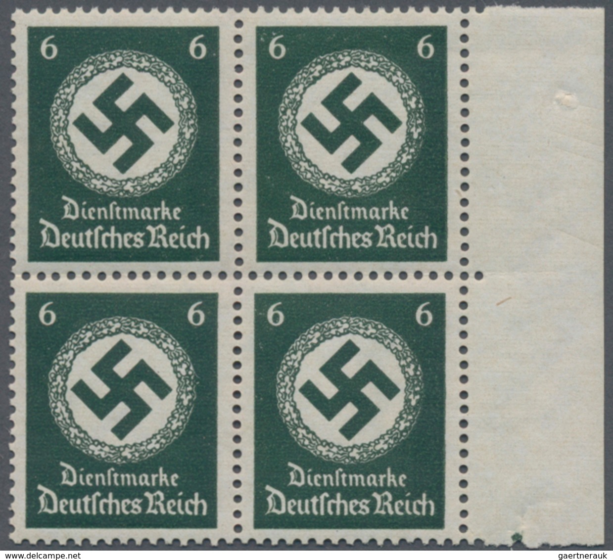 Deutsches Reich - Dienstmarken: 1934, Landesbehörden 6 Pf. Mit Waagr. Gummiriffelung Im Ungefalteten - Dienstzegels