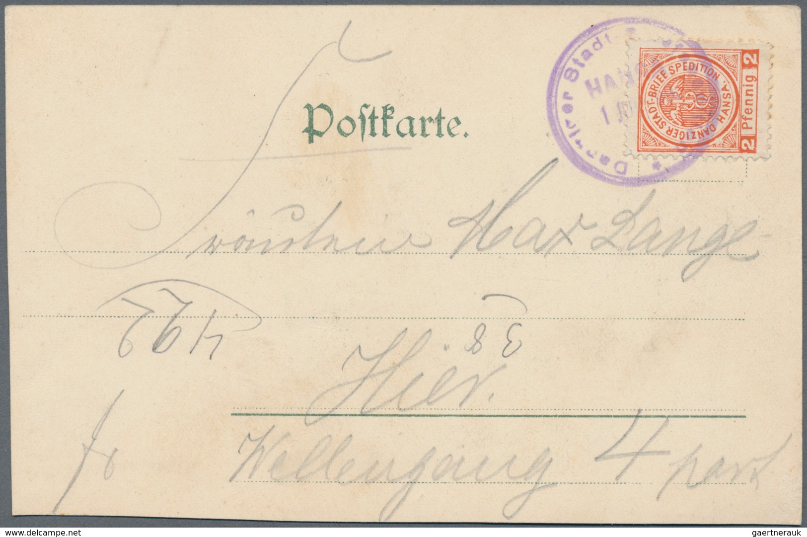 Deutsches Reich - Privatpost (Stadtpost): DANZIG: 1899, 2 Pfg. Orange Der "Danziger Stadt-Brief-Sped - Privatpost