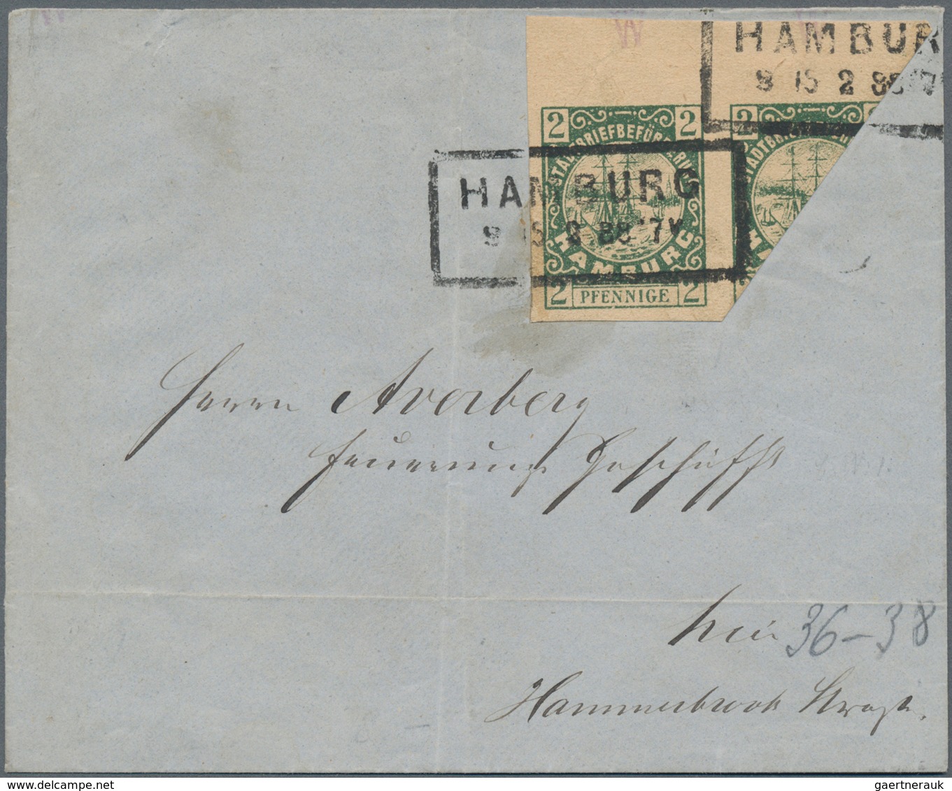Deutsches Reich - Privatpost (Stadtpost): HAMBURG: 1888, 2 Pfg. Grün Der "Stadtbriefbeförderung-Hamb - Privatpost