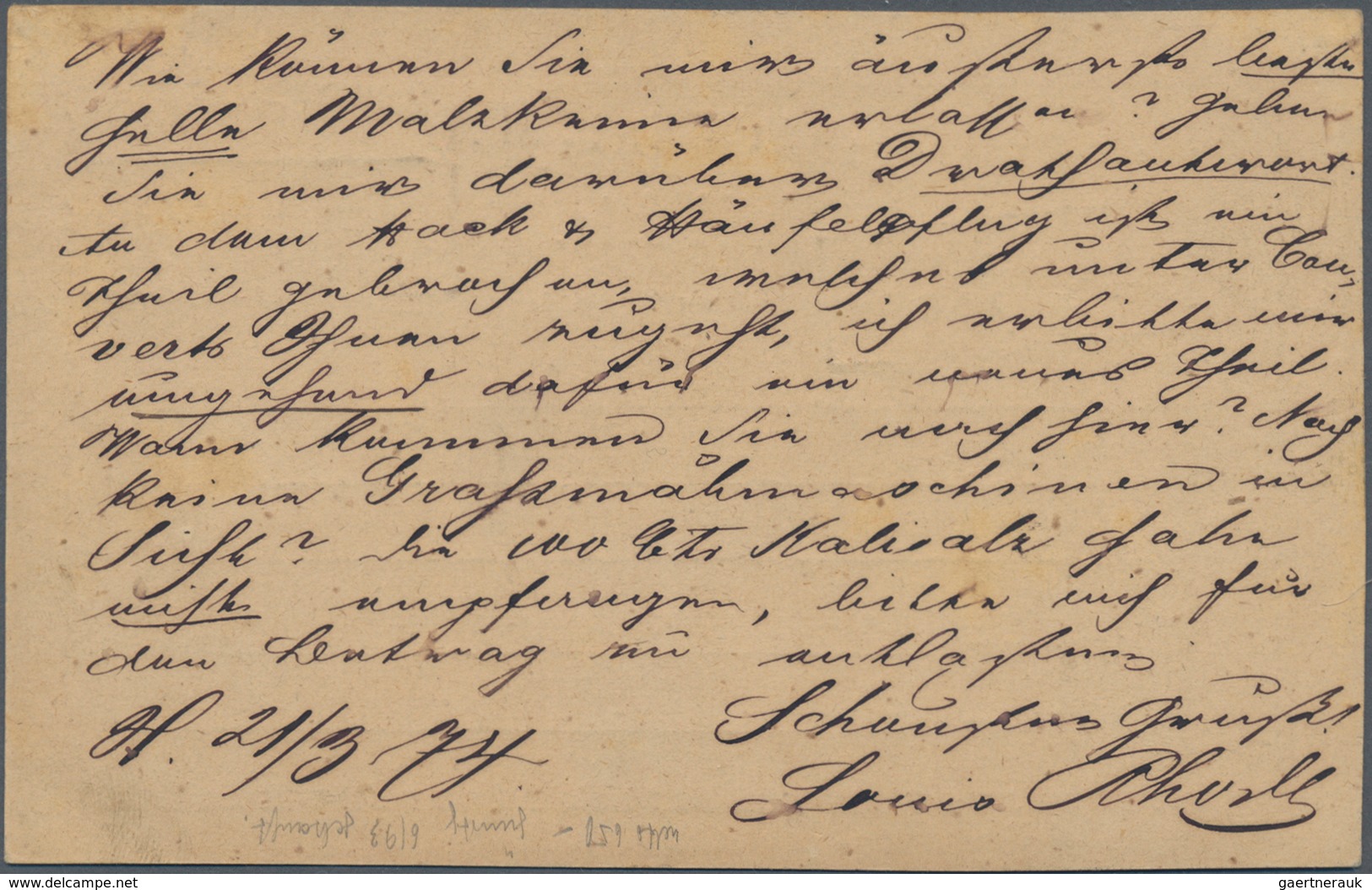 Deutsches Reich - Ganzsachen: 1873, GA-Karte ½ Gr Braun Mit Zusatzfrankatur Großer Schild 2½ Gr Mit - Altri & Non Classificati