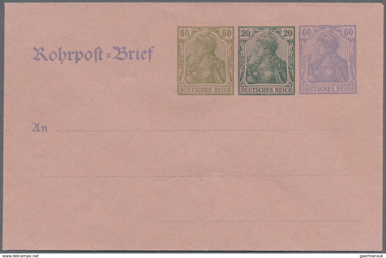 Deutsches Reich - Ganzsachen: 1920. Komplettes Set mit allen 8 Umschlägen. Ungebraucht. (Michel 375,