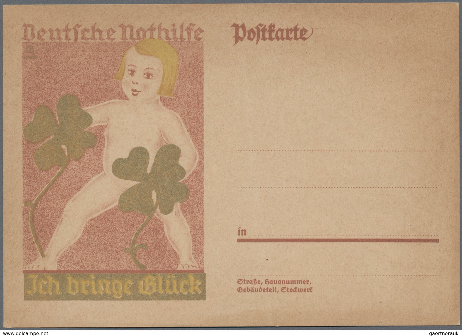 Deutsches Reich - Ganzsachen: 1928. Sonder-Postkarte Zugunsten Der Deutschen Nothilfe. Hier OHNE Den - Andere & Zonder Classificatie