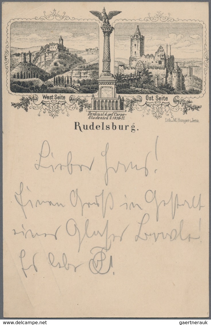 Deutsches Reich - Privatganzsachen: 1887. Privat-Postkarte 5 Pf Ziffer "Rudelsburg". Gebraucht Von " - Andere & Zonder Classificatie
