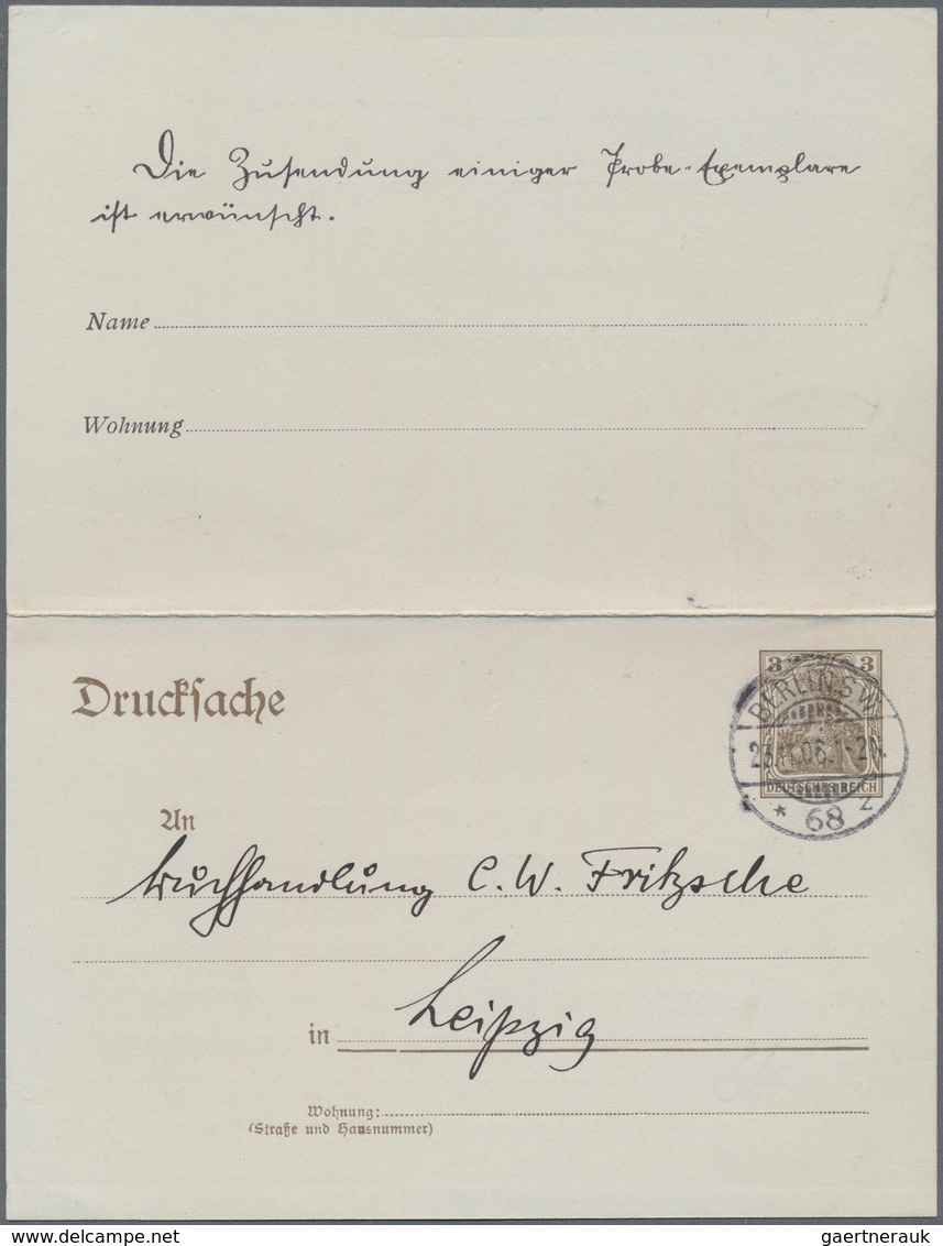 Deutsches Reich - Privatganzsachen: 1906. Drucksachen-Antwortkarte 3/0 Pf Germania "Berliner Morgenp - Andere & Zonder Classificatie