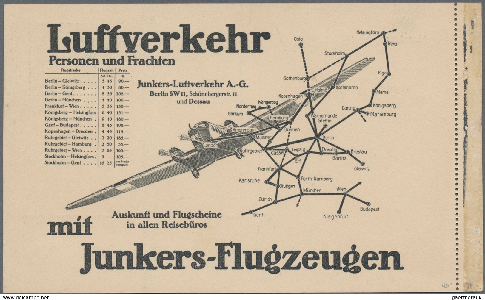 Deutsches Reich - Privatganzsachen: 1925 (ca). Privat-Postkarte 5 Pf Rheinlandfeier "Junkers-Luftver - Andere & Zonder Classificatie