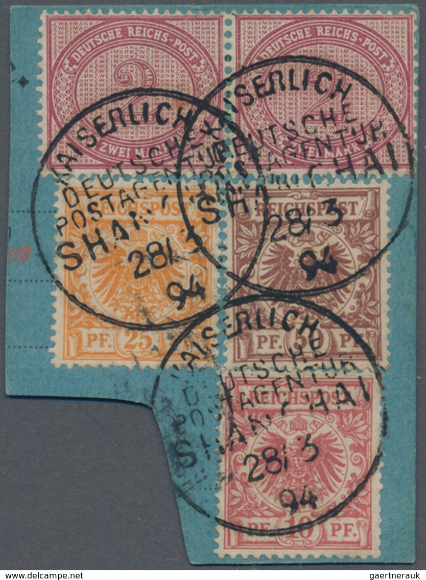 Deutsche Post In China - Vorläufer: 1890/1901, 2 Mark Dunkelrotkarmin Im Waager. Paar, 10 Pf Mittelk - China (kantoren)
