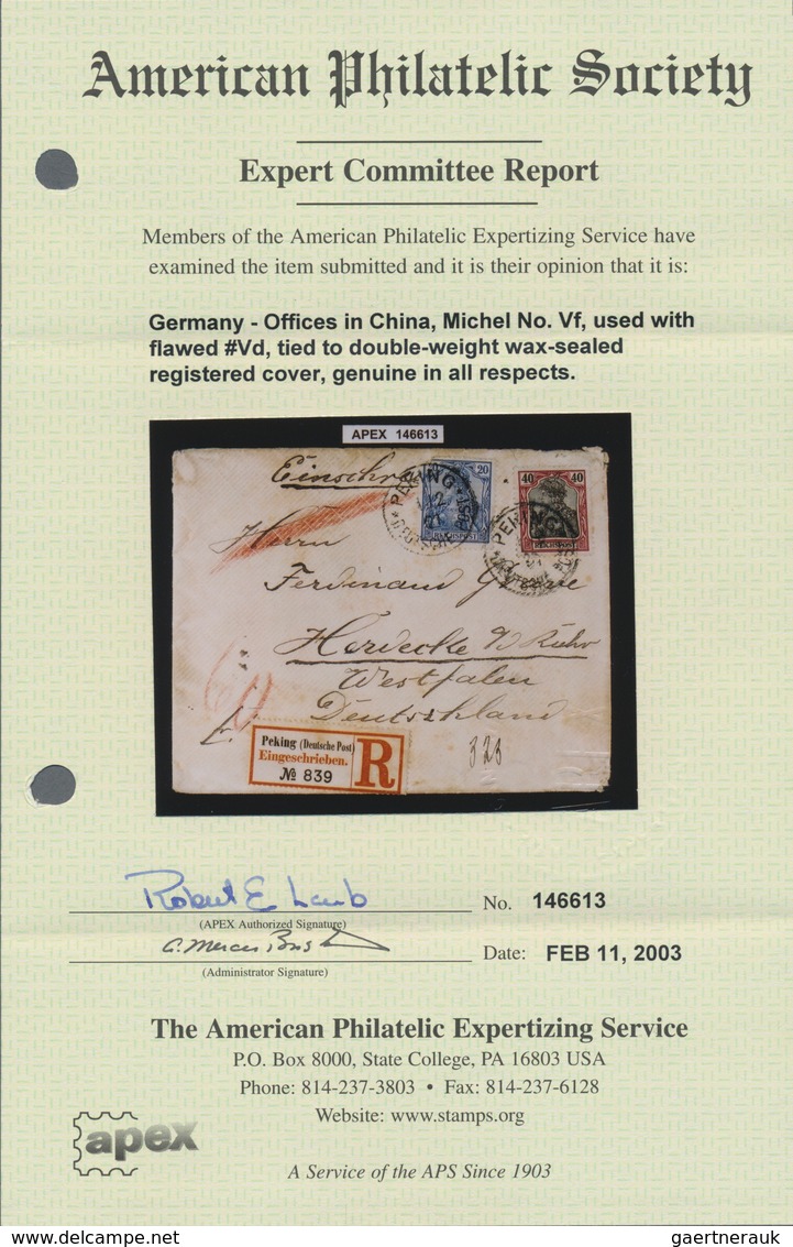 Deutsche Post In China - Vorläufer: 1901, 20 Pf Reichspost Und 40 Pf Desgl. Entwertet Mit K1 PEKING - China (kantoren)