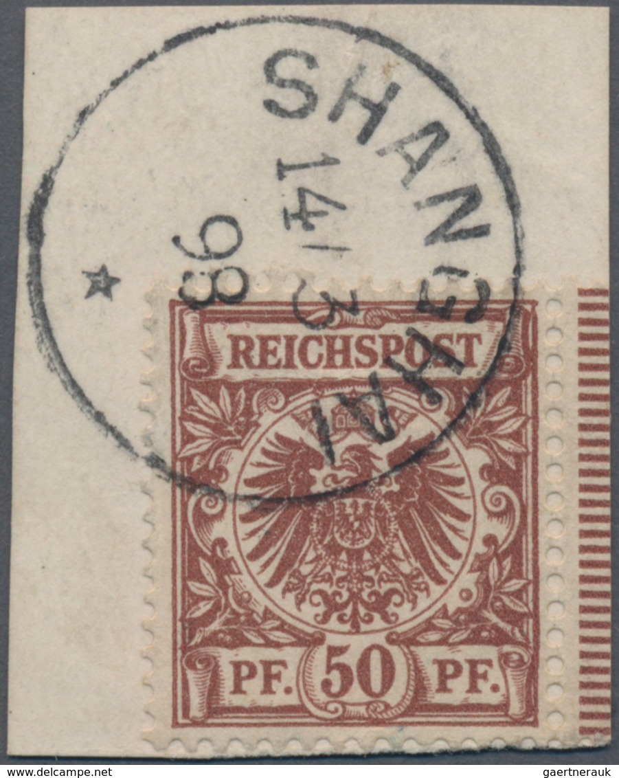 Deutsche Post In China - Mitläufer: 1898, 50 Pf Krone/Adler Vom Rechten Rand, Sauber Entwertet Mit K - Cina (uffici)