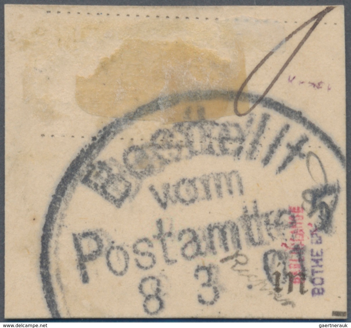 Deutsche Post In China: 1901, 10 Pfg. Germania "REICHSPOST", Dunkelkarminrot Mit Handstempelaufdruck - Deutsche Post In China