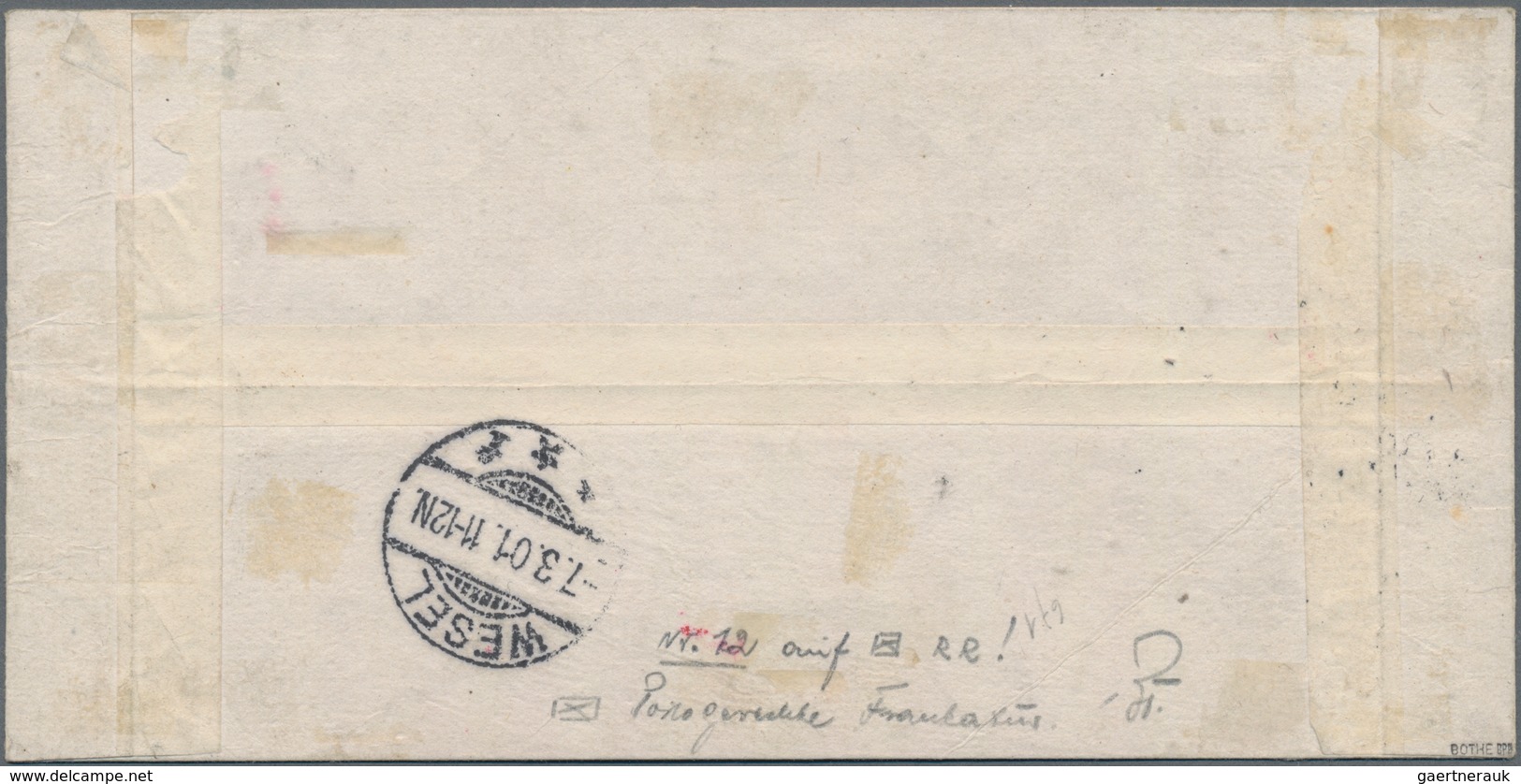 Deutsche Post In China: 1900, 30 Pfg. Germania Orange/schwarz Auf Lachsfarben, Tientsin-Handstempela - Deutsche Post In China