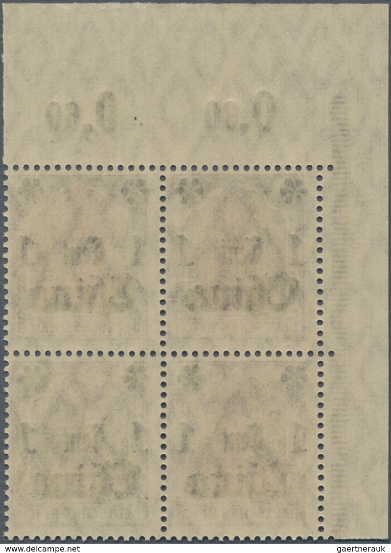 Deutsche Post In China: 1919, 1 Cent Auf 3 Pf., Stumpfer (rußiger) Aufdruck, Viererblock Mit Eckrand - China (kantoren)
