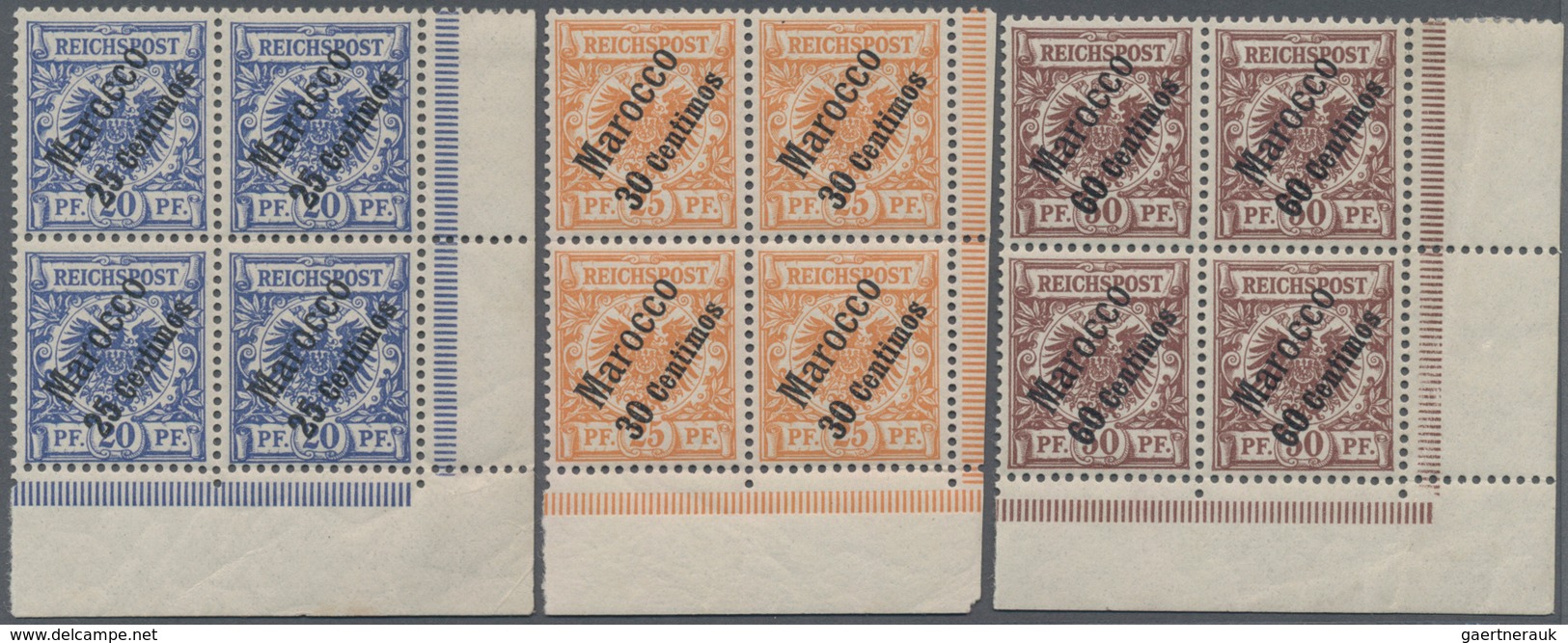 Deutsche Post In Marokko: 1899, Freimarken Krone Adler Mit Diagonalem Aufdruck "Marocco" Und Neuem W - Marocco (uffici)