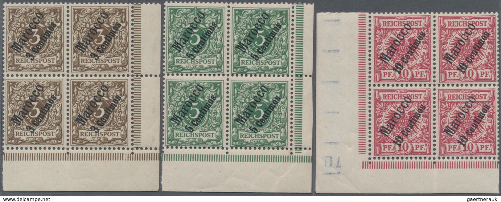 Deutsche Post In Marokko: 1899, Freimarken Krone Adler Mit Diagonalem Aufdruck "Marocco" Und Neuem W - Deutsche Post In Marokko